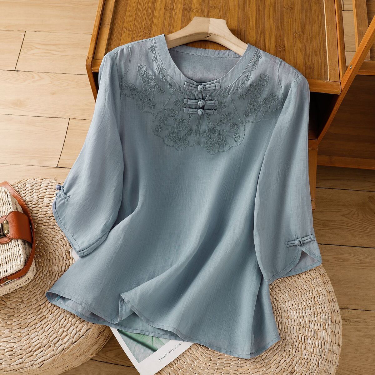 Chinese Style Round Collar But - مراجعة Shirt Camp Collar وسعره