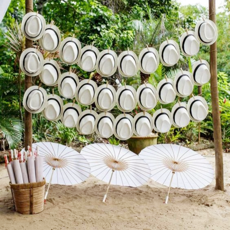6-36PCS Short Brim Sun Panama  - مراجعة Bucket Hat Straw وسعره