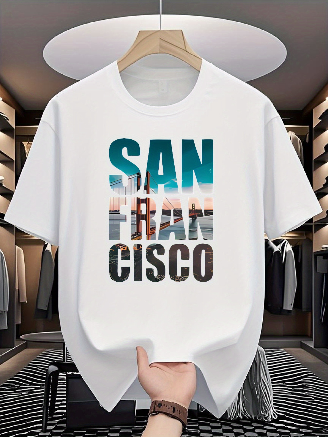 Men's SAN FRAN CISCO Graphic T - مراجعة Tee Graphic Print وسعره