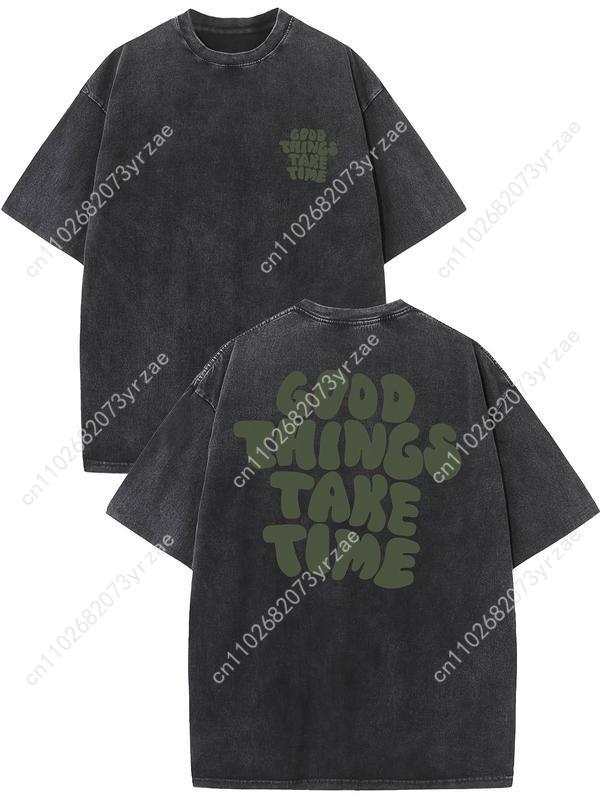 Good Things Take Time Retro Te - مراجعة Linen Shirt Breathable وسعره