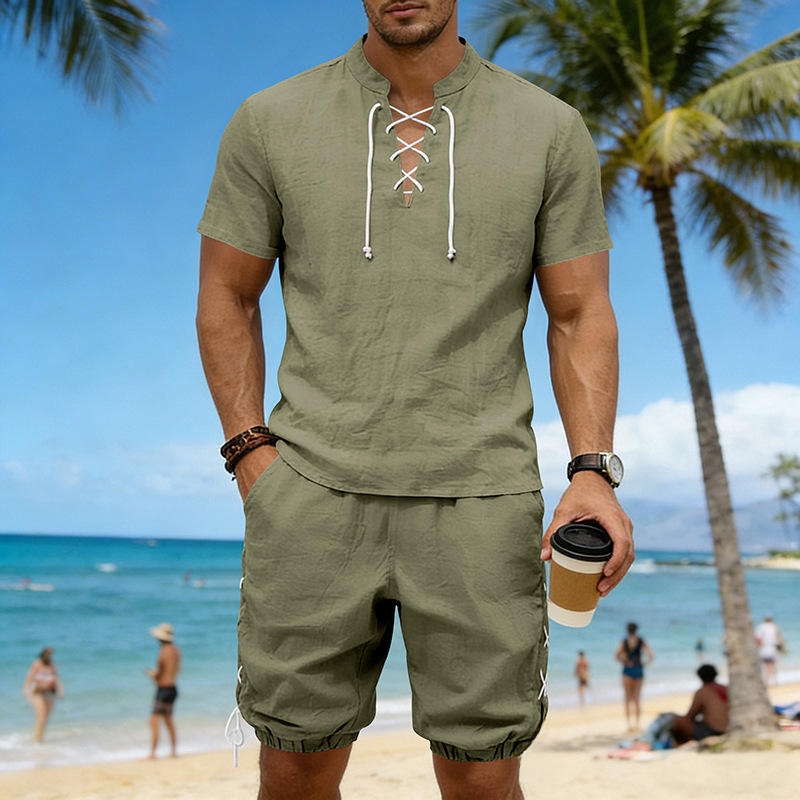Summer Linen Loose Casual Men' - مراجعة Linen Shirt Breathable وسعره