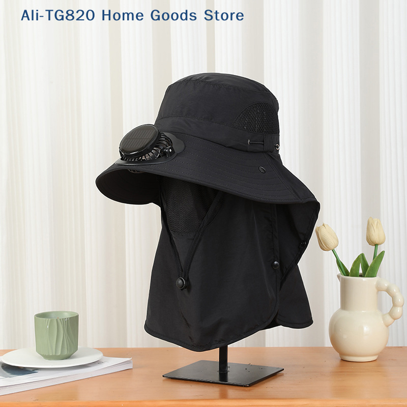 [TG820]Men Fan Hat With Solar  - مراجعة Bucket Hat Straw وسعره