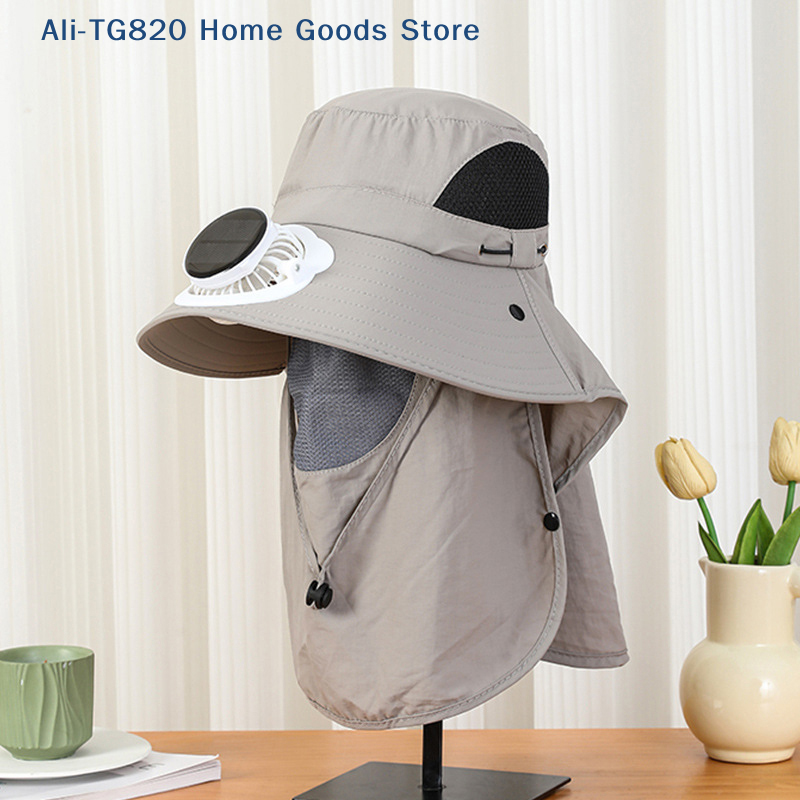 [TG820]Men Fan Hat With Solar  - مراجعة Bucket Hat Straw وسعره