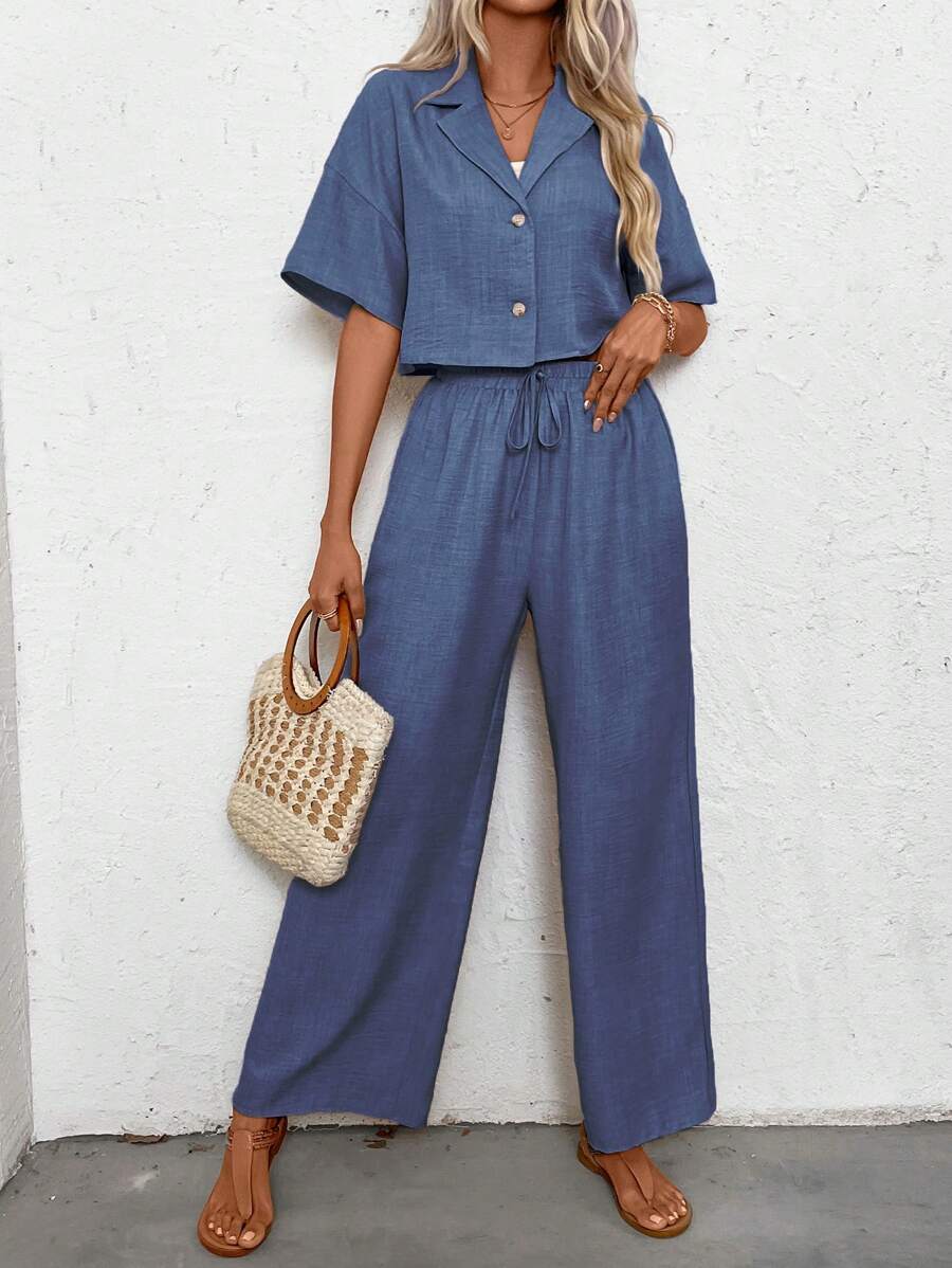 Womens Linen Short Sleeve Shir - مراجعة Short Linen Drawstring وسعره