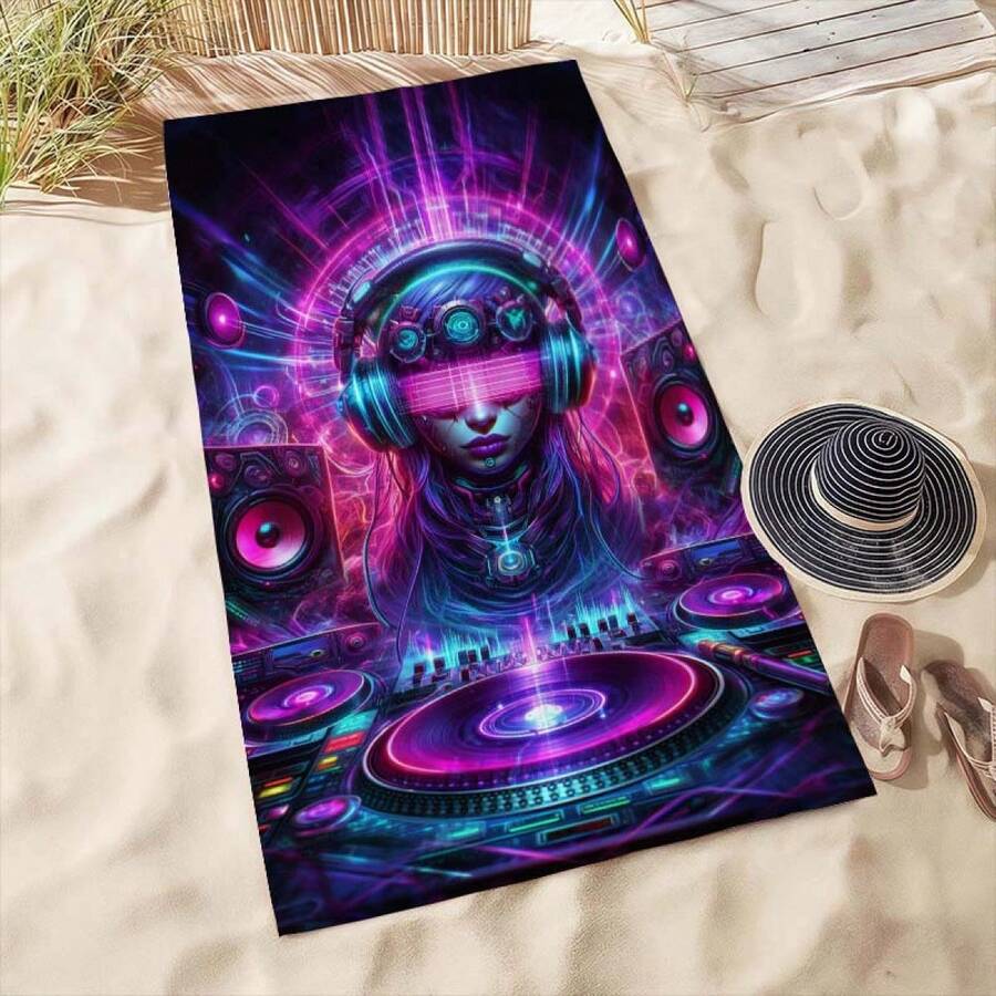 Extra Large Cyberpunk DJ Patte - مراجعة Beach Towel Large وسعره