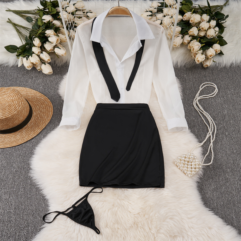 Sexy Transparent Long Sleeve S - مراجعة Shirt Camp Collar وسعره