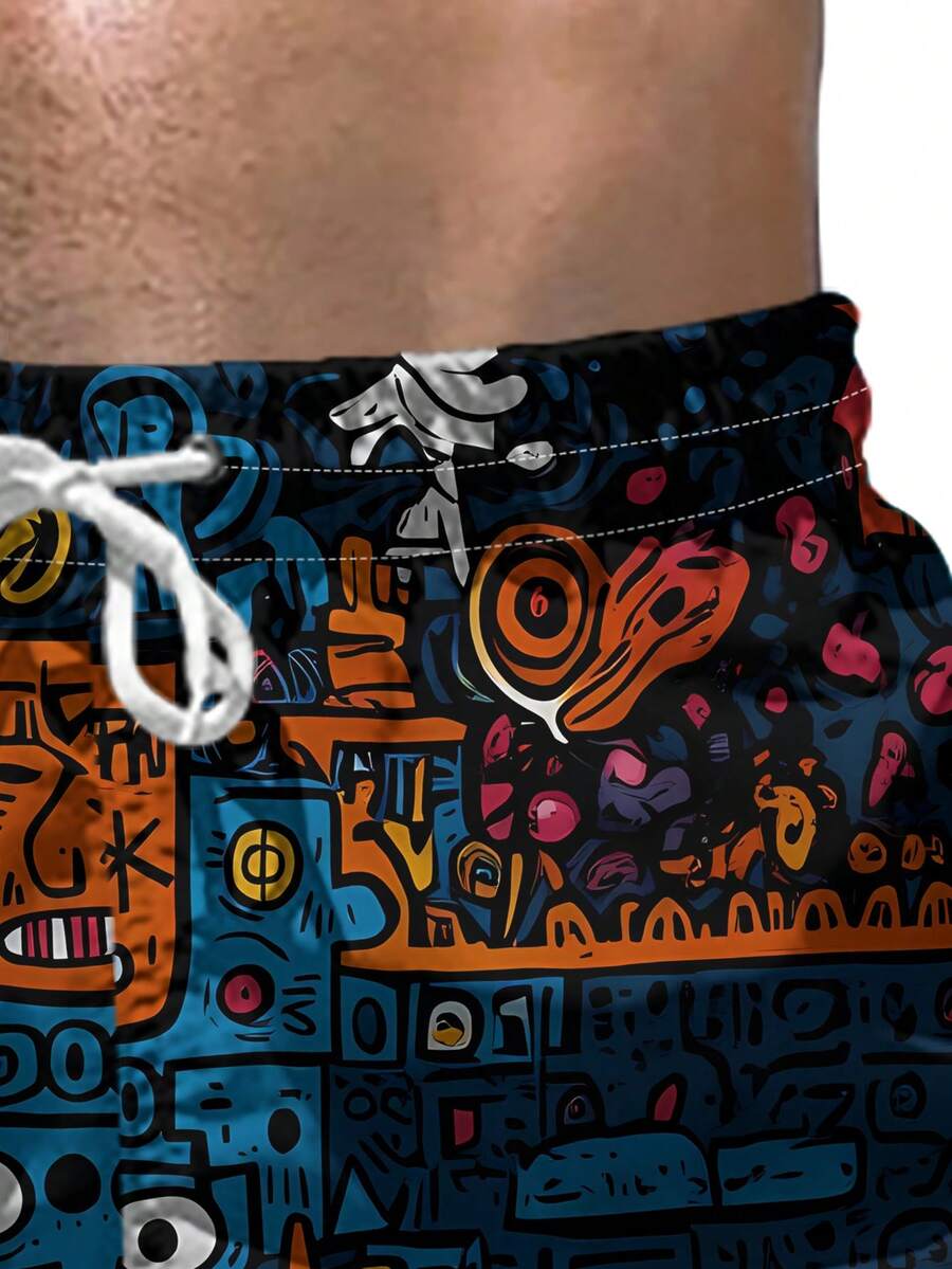 Mens Beach Shorts 3D Digital P - مراجعة Swim Trunk Quick Dry وسعره