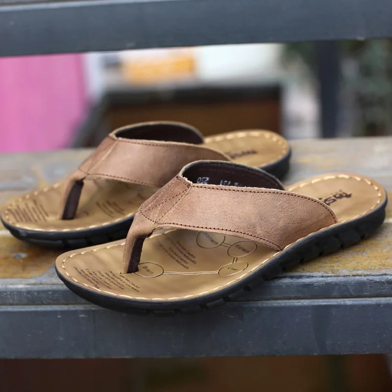 Roma Retro Man Slipper Solid C - مراجعة Flip Flop Leather Men وسعره