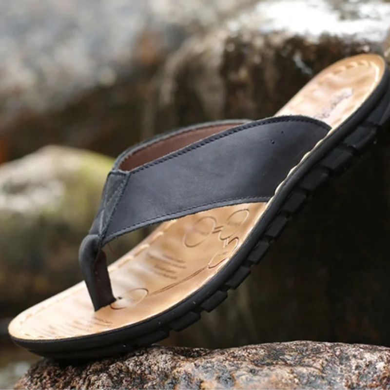 Roma Retro Man Slipper Solid C - مراجعة Flip Flop Leather Men وسعره