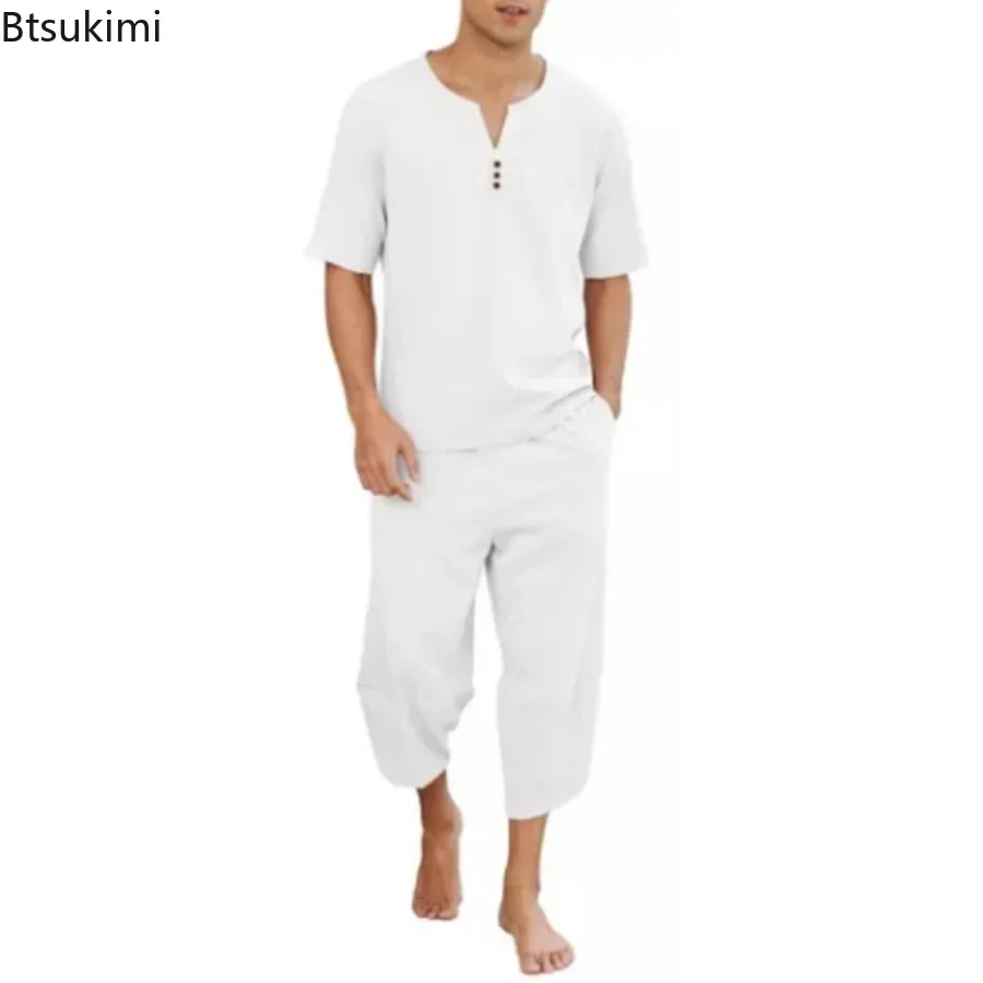 2026 Men's Hip Hop Cotton Line - مراجعة Short Linen Drawstring وسعره