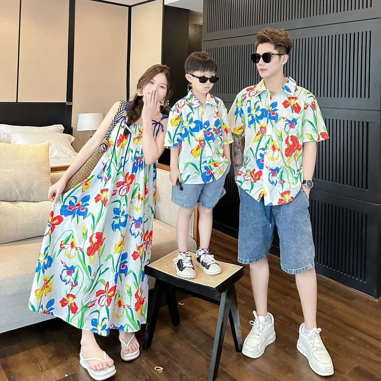VacationClothes Korean Mommy a - مراجعة Resort Shirt Floral وسعره