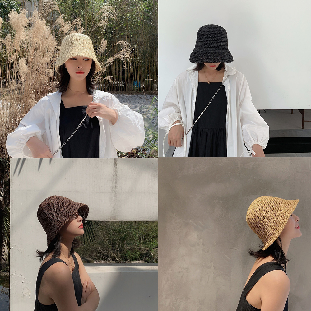 Hot Women's Fashion Summer Cap - مراجعة Bucket Hat Straw وسعره