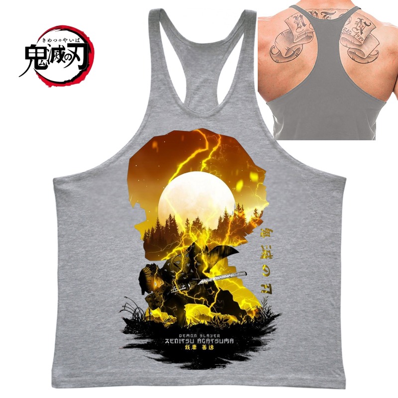 (Demon Slayer) GYM Mens Tank T - مراجعة Tank Top Muscle وسعره