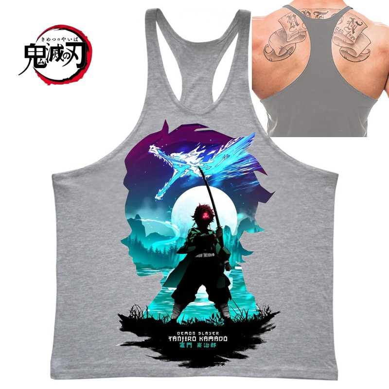 (Demon Slayer) GYM Mens Tank T - مراجعة Tank Top Muscle وسعره