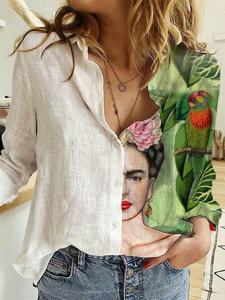 Women Spring And Autumn Long S - مراجعة Shirt Camp Collar وسعره