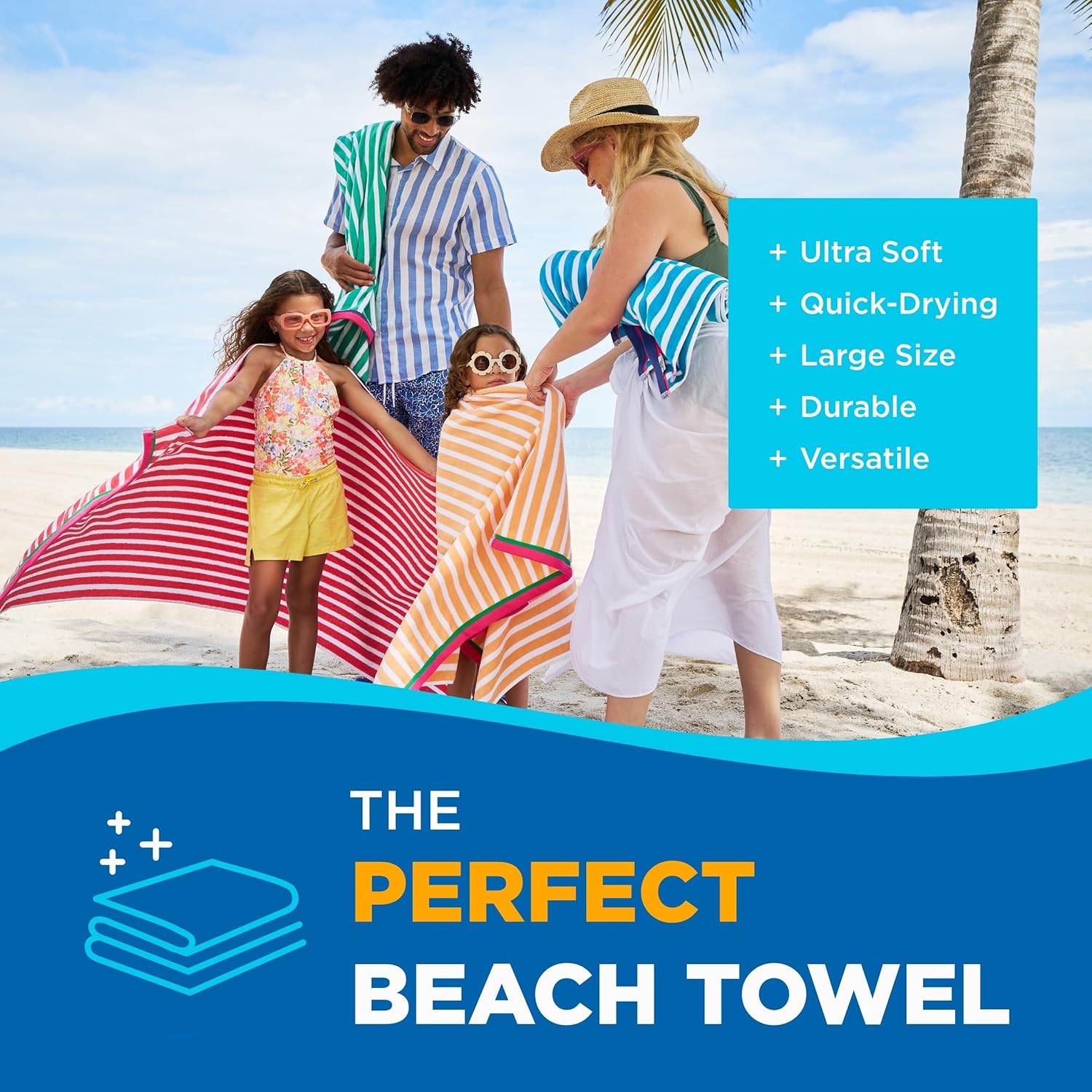 Colorful Racing Striped Beach  - مراجعة Beach Towel Large وسعره