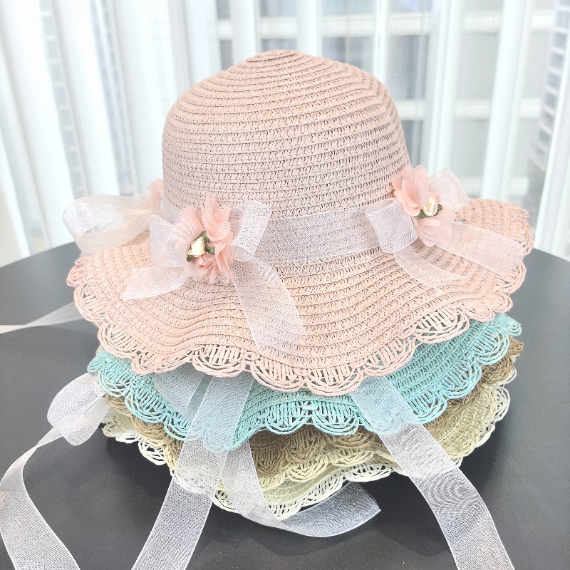 Girls 2pcs Straw Hat Solid Col - مراجعة Bucket Hat Straw وسعره