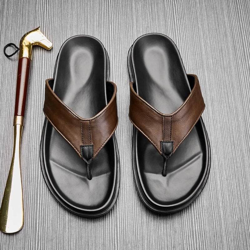 2026 Summer New Mens Genuine L - مراجعة Flip Flop Leather Men وسعره