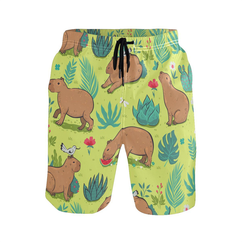 Cartoon Animal 3d Print Capyba - مراجعة Trunks Board Surf وسعره