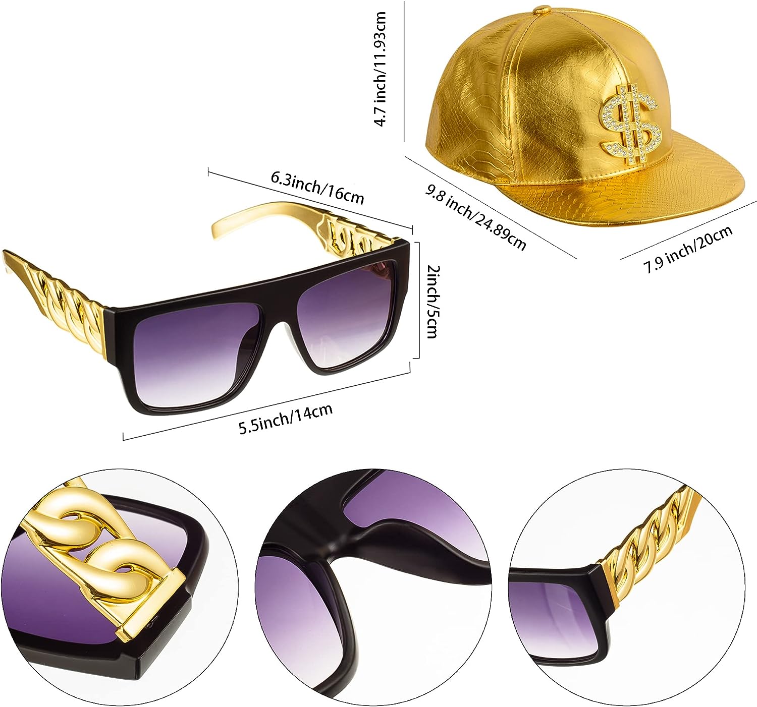 PESENAR 80s 90sHip Hop Costume - مراجعة Sunglass Retainer Cord وسعره